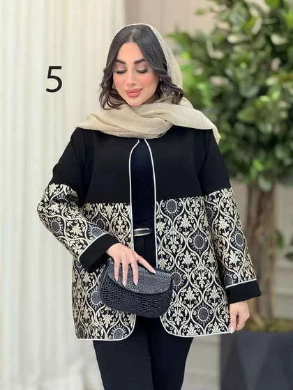 مانتو طرح دار مغزی دوزی دلبر