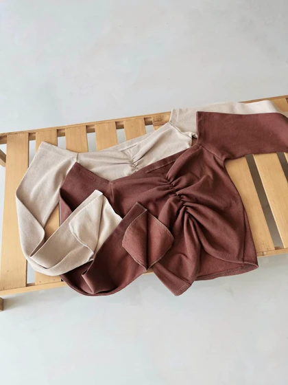 کراپ استین دار سینه کشدار - کد 971