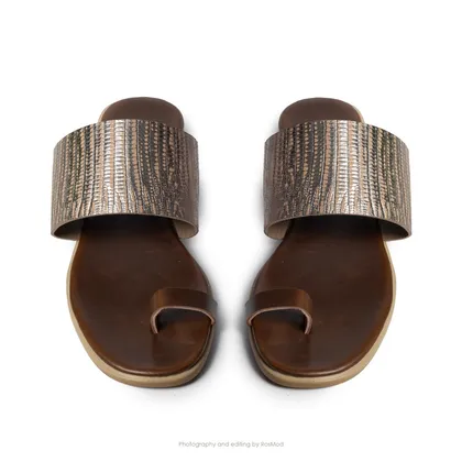 صندل اران گازولین نقره‌ای پیتون - GAAZOLIN Oran Sandals Silver Python