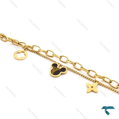 دستبند زنانه ون کلیف میکی موس طلایی VanCleef-8335-L
