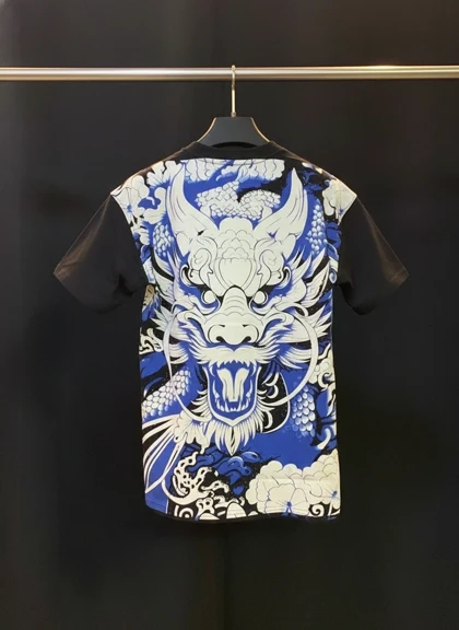 مسترکوالیتیتیشرت پشت چاپ نگینی پارچه ماکان طرح اژدها فوق العاده خفن و خاص