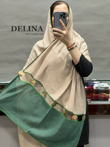 شال سکه ای مزونی نخی