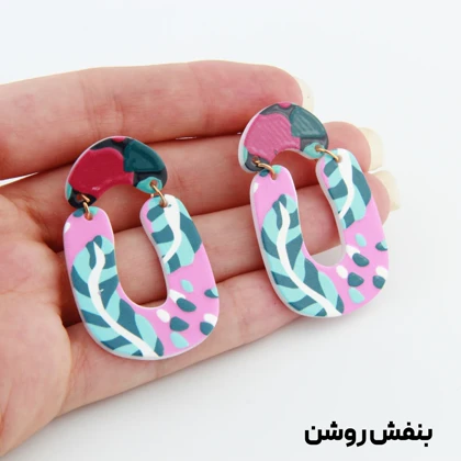 گوشواره زنانه مدل هندسی طرح برگ