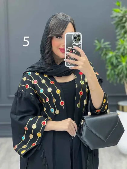 مانتو بلند طرح دار ترکیبی