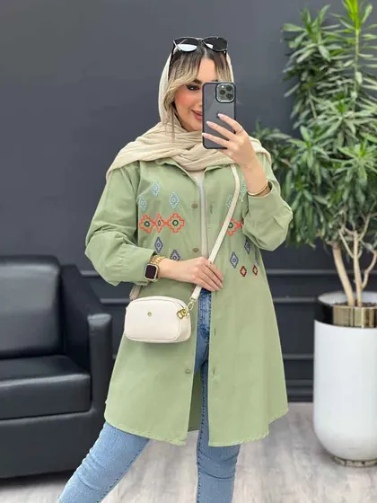 مانتو لینن طرح لوزی