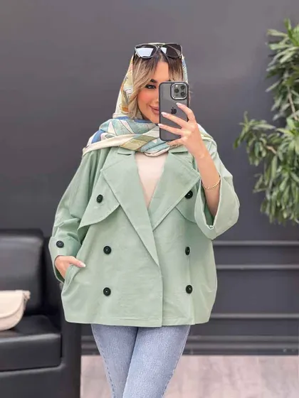 مانتو لینن ژیله دکمه دار