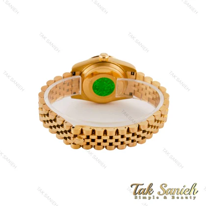 ساعت رولکس زنانه طلایی صفحه نگین‌دار اعداد یونانی Rolex-4870-L