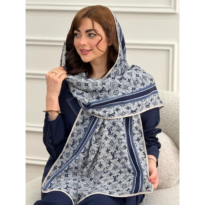 شال پلیسه نخی دورگان طرح لویی ویتون