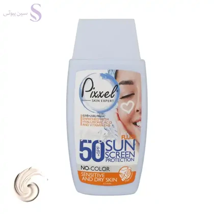 کرم ضدآفتاب بی‌رنگ پیکسل SPF50 مدل Sensitive، مناسب پوست‌های خشک و حساس، حجم 50 میلی‌لیتر