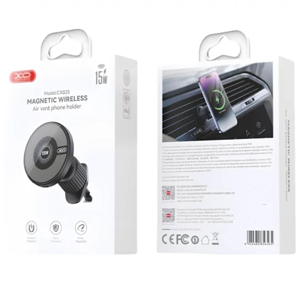 هولدر و شارژر وایرلس مگنتی خودرو ایکس او XO مدل CX025 توان 15W
