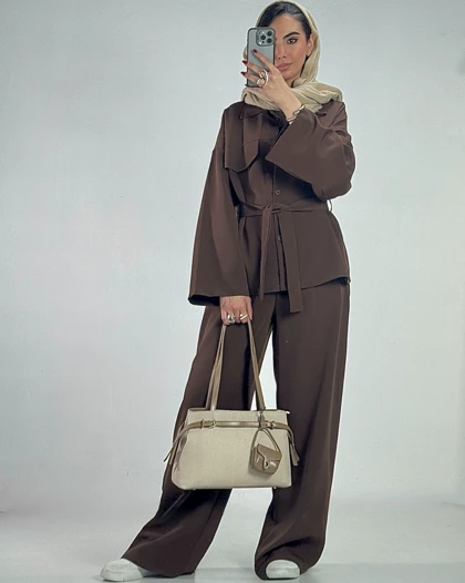 ست شومیز  و شلوار کمردار کد 9000104