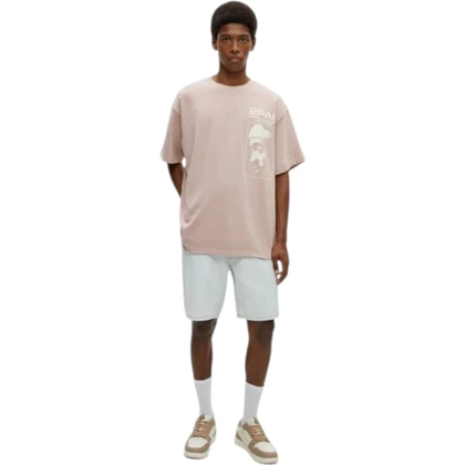 تیشرت مردانه اورسایز کالباسی طرح توپاک pull & bear