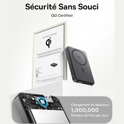 پاور بانک 10000 وایرلس بیسوس مدل PPWPQ10-20 توان 22.5 وات