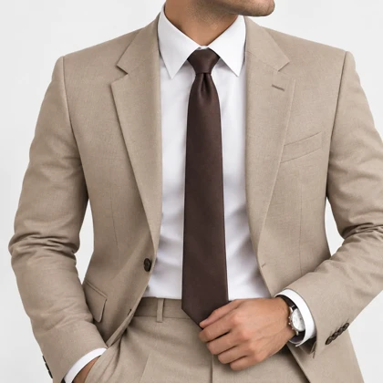 کراوات ساده قهوه‌ای تیره 98150