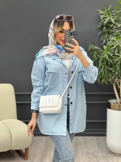 مانتو کتان مداد رنگی