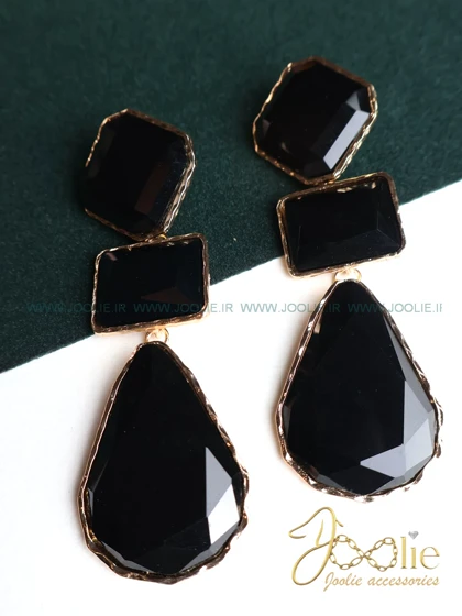 گوشواره زنانه سنگ سیاه کد E1108