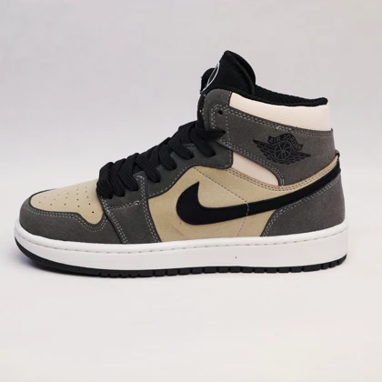 کفش کتانی جردن 1 ساق‌دار طوسی کرم کد 294889