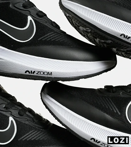 کفش کتانی بزرگ پا مشکی سفید نایک NIKE air zoom مدل 8835