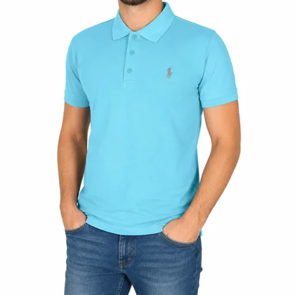 پولوشرت مردانه، فیروزه ای پارچه جودون پنبه با کیفیت و دوخت صنعتی کد 5029