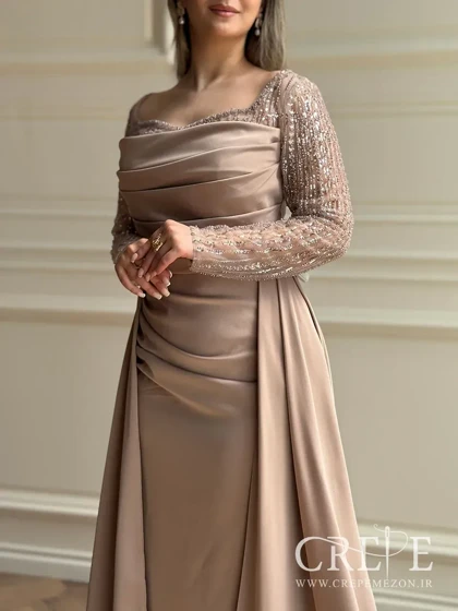 ماکسی یقه دلبری آستین دار یکتا