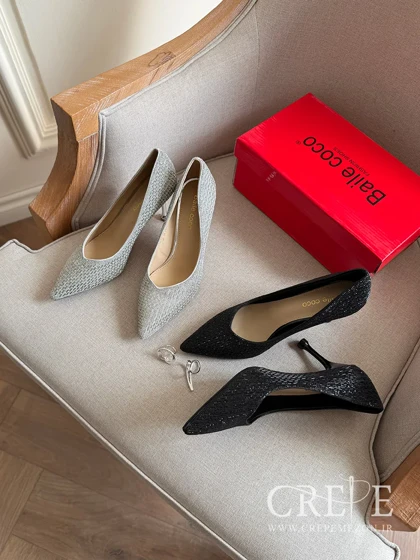 کفش مجلسی تمام نگین پاشنه 7 سانت