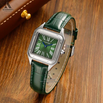 ساعت کارتیه زنانه سبز Cartier Santos-Dumont SG28