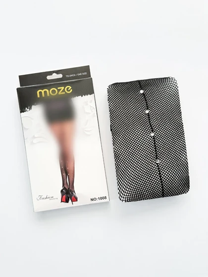 جوراب شلواری فیشنت مدل لوزی پشت نگین‌دار