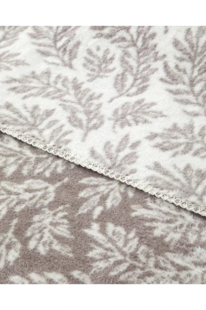پتو دو نفره English Home مدل Foliage پنبه اکریلیک - خاکستری