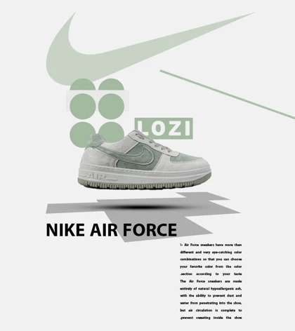 کفش کتانی مردانه و زنانه سبز NIKE AIR FORCE مدل 2095