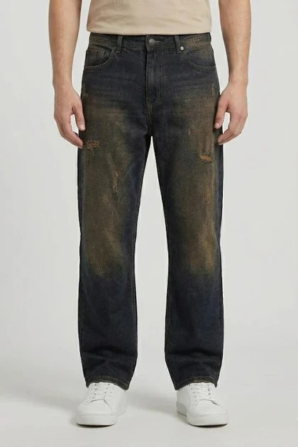 شلوار جین بگ مردانه سنگ شور با کیفیت SB155