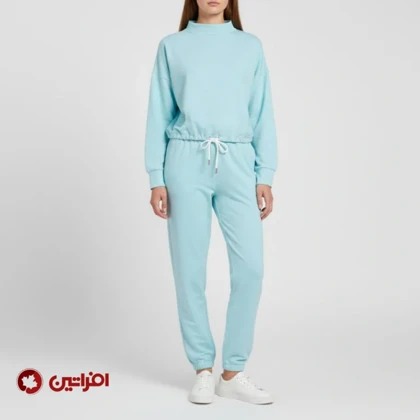 ست سویشرت و شلوار زنانه آبی پاستیلی کد 6591