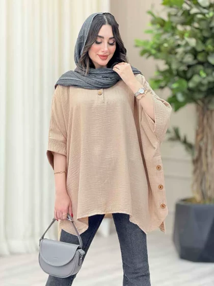 مانتو پانچ بغل سه دکمه کتایون
