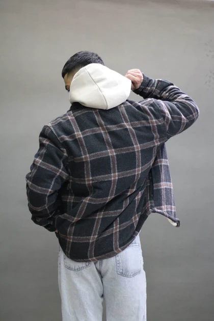 NEW YORK JASCHنیویورک جکت پشمی مشکی قهوه ای