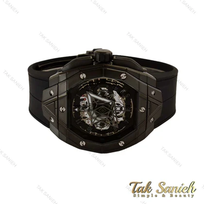 ساعت هابلوت کهکشانی مردانه مستطیلی فول مشکی Hublot-5368-G