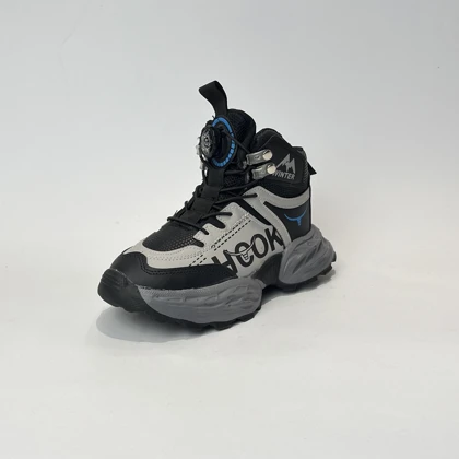 بوت بچگانه ساق‌دار هوک طوسی مشکی