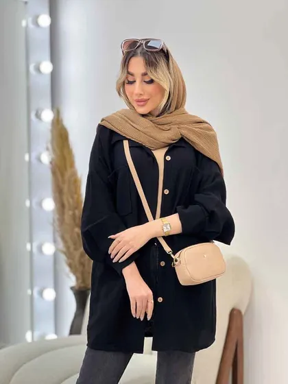 مانتو طرح چروک دو جیب