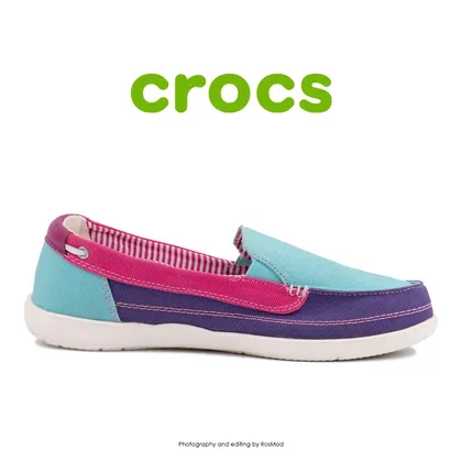 لوفر زنانه کراکس - Crocs Walu Loafer Aqua/Fuchsia