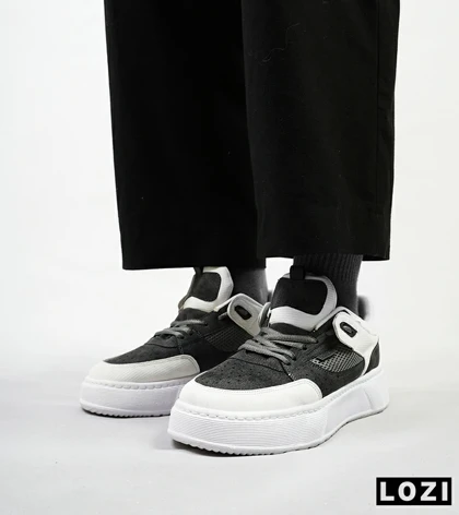 کفش کتانی مردانه سفید طوسی PULL & BEAR