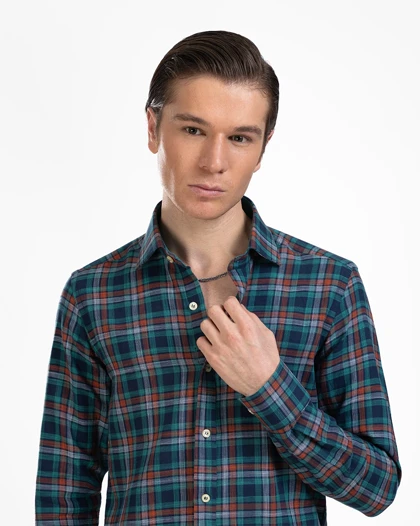 پیراهن مردانه چهارخانه کد 1849