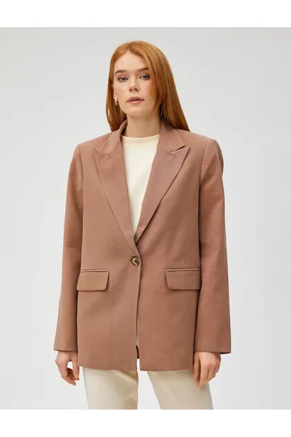 ژاکت بلیزر تک دکمه سایز بزرگ 3WAK50122UW