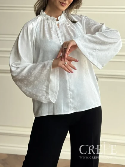 شومیز یقه چین طرحدار