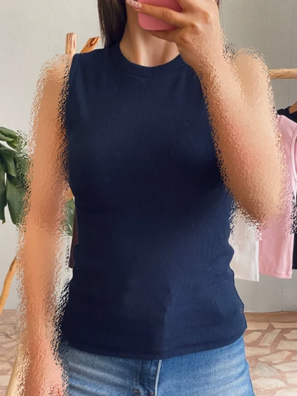 تاپ یقه گرد آستین حلقه‌ای