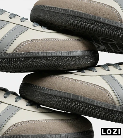 کفش کتانی مردانه و زنانه کرم طوسی قهوه ای ADIDAS Samba