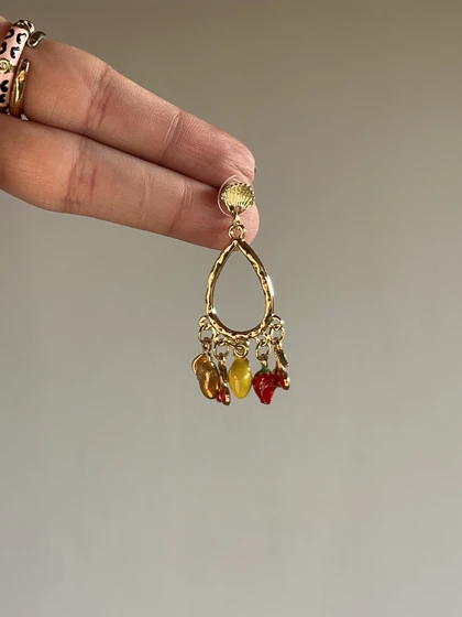 گوشواره میوه ای میناکاری