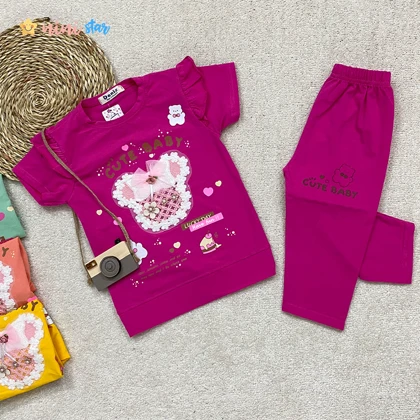 تیشرت شلوارک DENIZ خرس گلدوزی 3 تا 8 سال