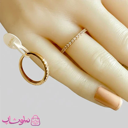 رینگ زنانه ژوپینگ مدل ظریف نگین‌دار کد 1491