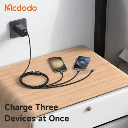 کابل شارژ سه سر مک دودو Mcdodo مدل CA-715 توان 100 وات طول 1.2 متر
