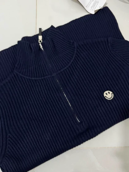 بلوز بافت نیم زیپ زنانه وارداتی هپی - کد 499