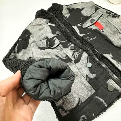 کت تک بچه گانه ترکیب کتان و تدی مشکی