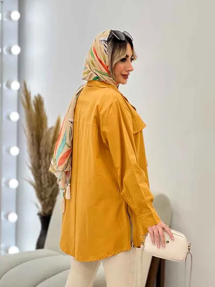 مانتو جیب نما بغل زیپ